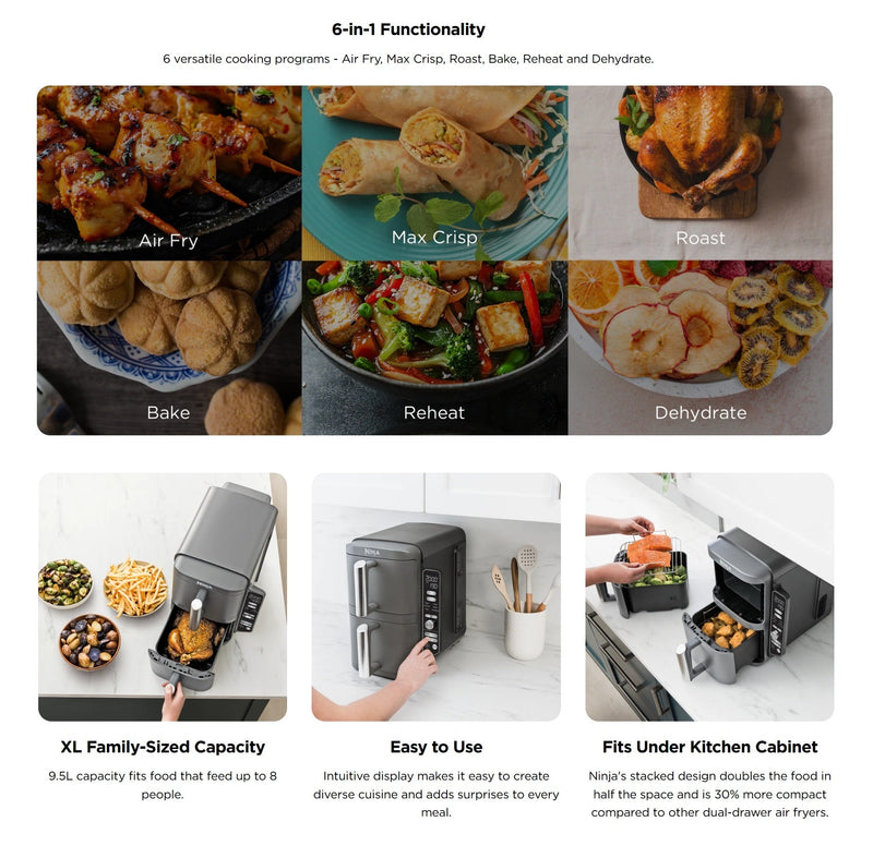 Ninja SL451SM Double Stack XL 9.5L Air Fryer