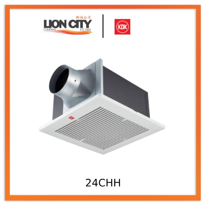 KDK 24CHH Ceiling Mount Ventilating Exhaust Fan Steel Type with 2 Speed Motor