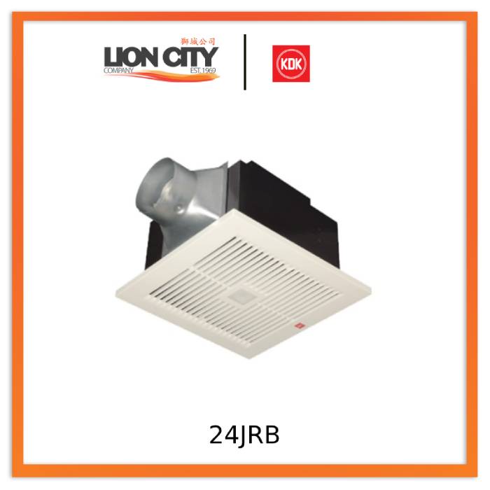 KDK 24JRB Ceiling Mount Ventilating Fan With Sensor