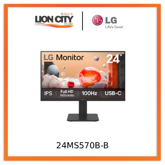 LG 24MS570B-B 24” IPS Full HD Monitor with USB-C