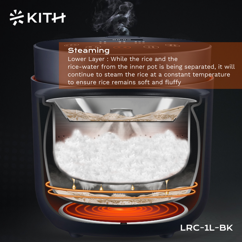 KITH Low-Sugar Rice Cooker LRC-1L-BK