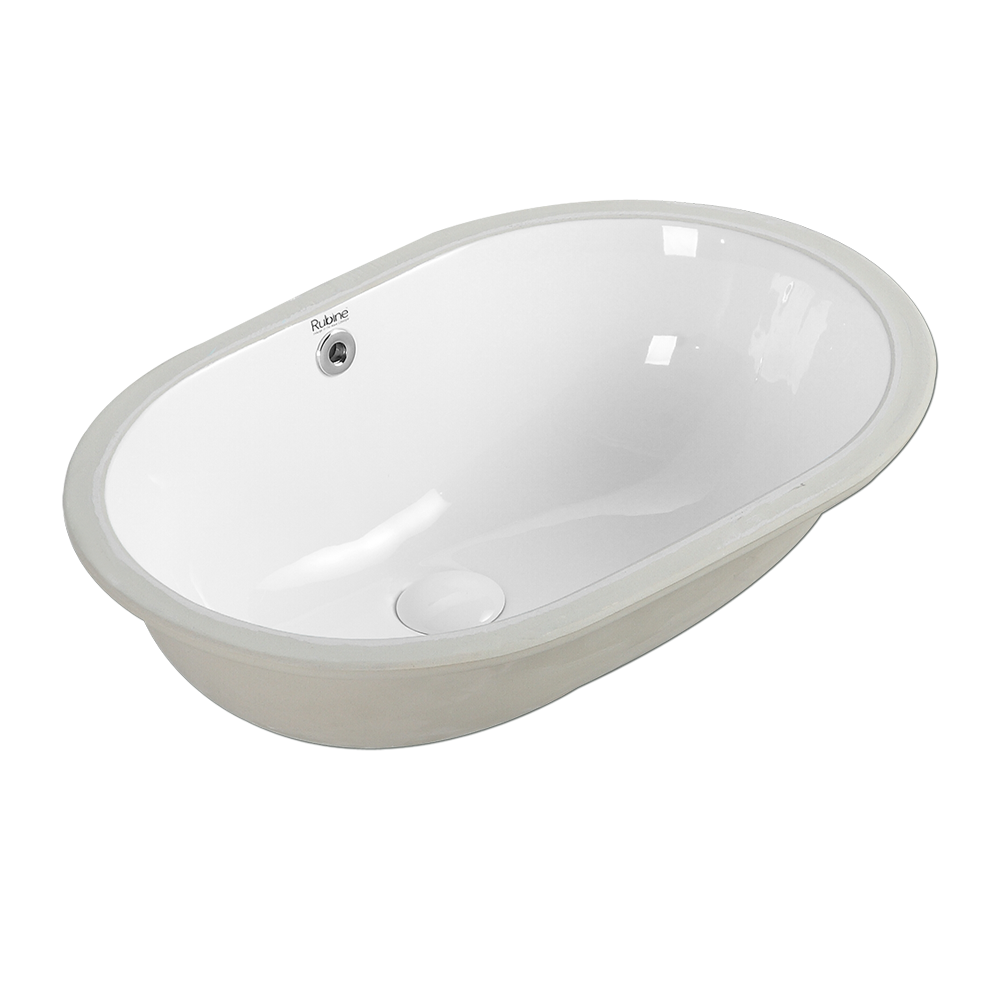 Rubine NUE R58 58cm Undermount Ceramic Basin Gloss White