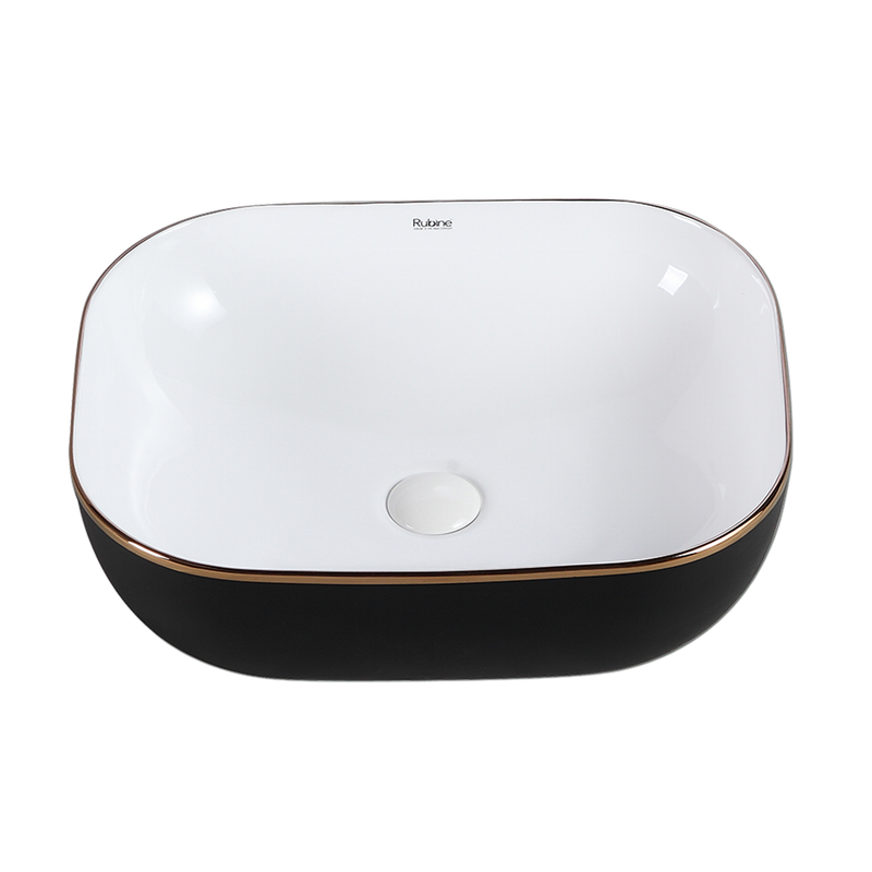 Rubine EVEA 50-BW Ceramic Basin Matte Black/White