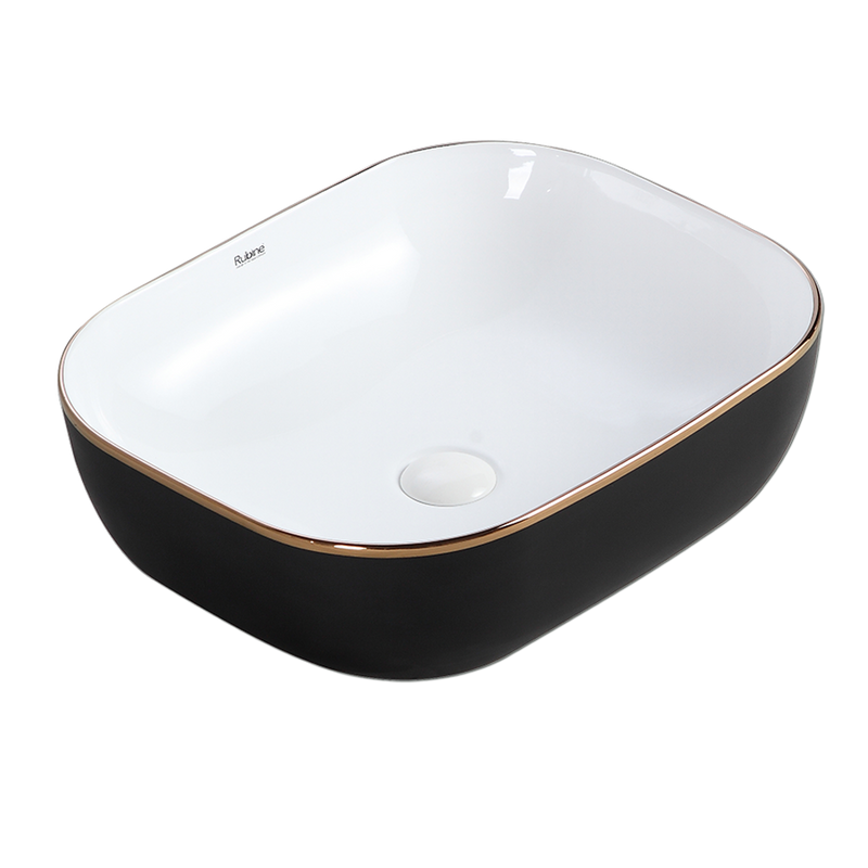 Rubine EVEA 50-BW Ceramic Basin Matte Black/White