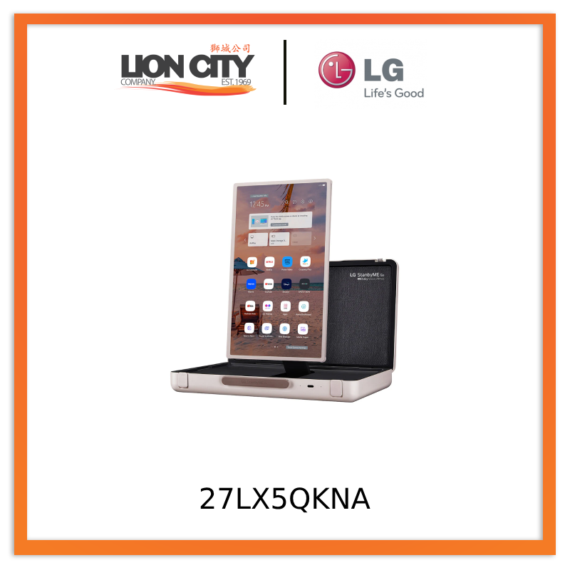 LG 27LX5QKNA StanbyME Go 27" Briefcase Design Touch Screen, Portable and Wireless, Built-in Battery
