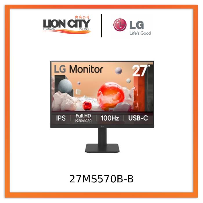 LG 27MS570B-B 27” IPS Full HD Monitor with USB-C