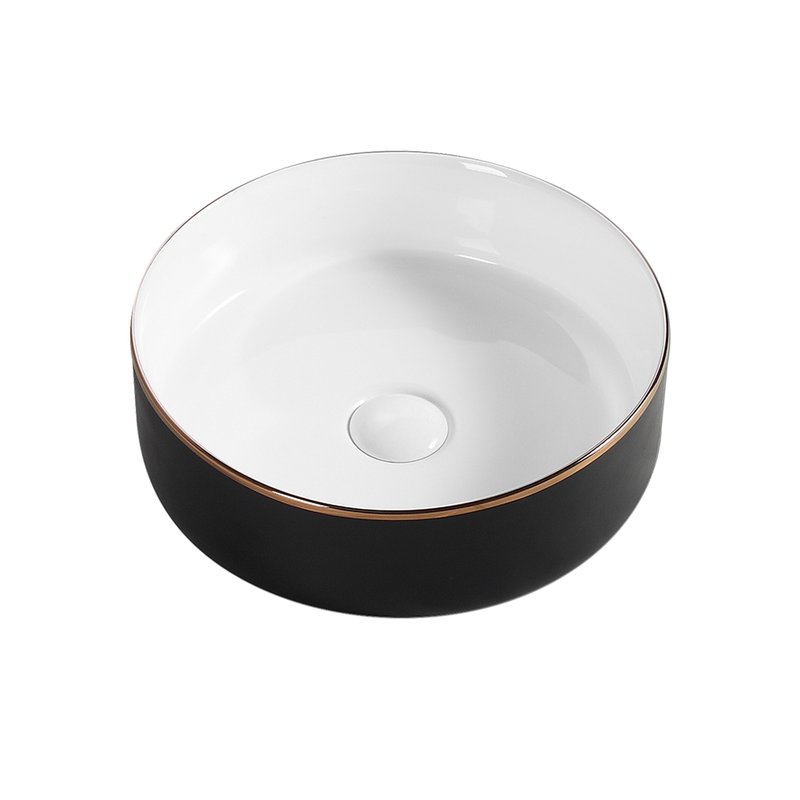 Rubine SPIN 36-BW Ceramic Basin Matte Black/White
