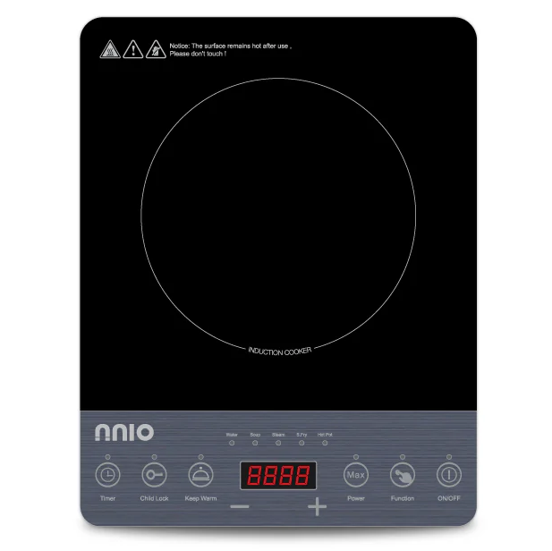 NNIO N178IC Induction Cooker with Stainless Steel Pot, 2000W