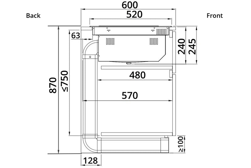 Tecno TIR 6040-FL 60cm Induction Hob with Integrated Plasma Hood