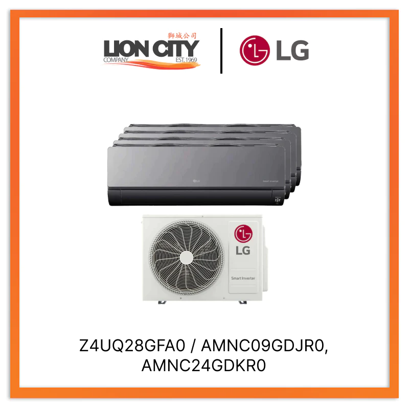 LG Artcool+ System 4 Wifi Aircon (9K X3 + 24K) & Free Installation