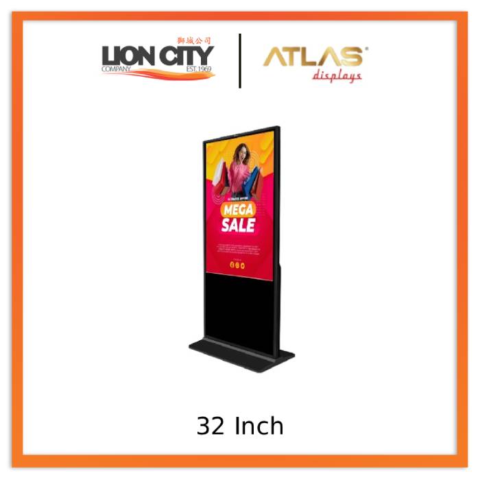Atlas 32" Floor Standing Advertising Player Without Touch