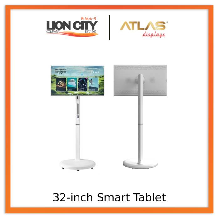 Atlas 32‑inch Smart Tablet LCD Display with Remote Voice Control
