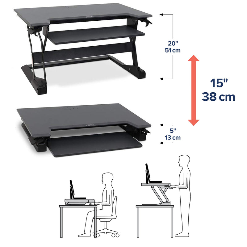 Ergotron WorkFit-TL Sit-Stand Desktop Workstation Black 33-406-085