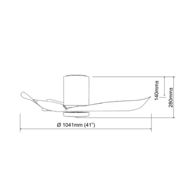 EuropAce ECF41H AeroAce 104.1 cm DC Ceiling Fan