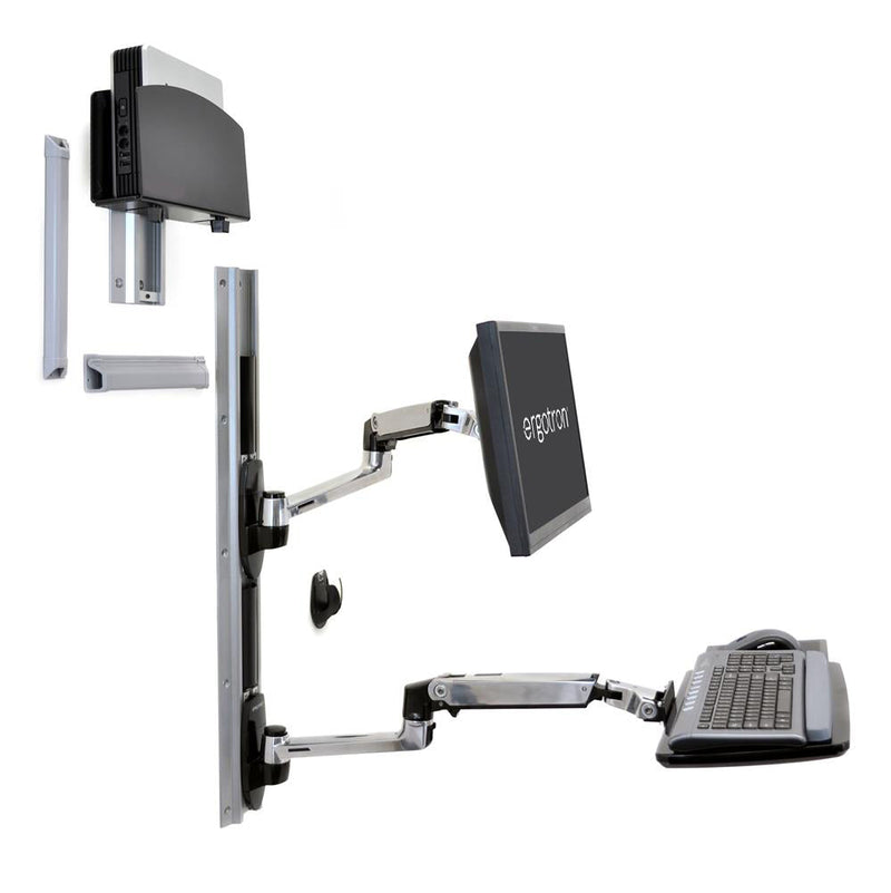 Ergotron LX Wall Mount System Polished Aluminum 45-253-026