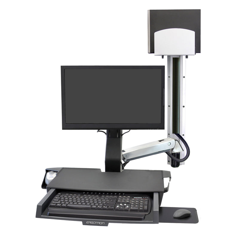 Ergotron SV Combo System Worksurface Medium CPU Holder Aluminum 45-595-026