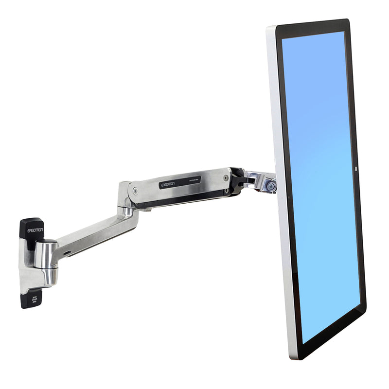 Ergotron LX HD Sit-Stand Wall Arm Polished Aluminum 45-383-026