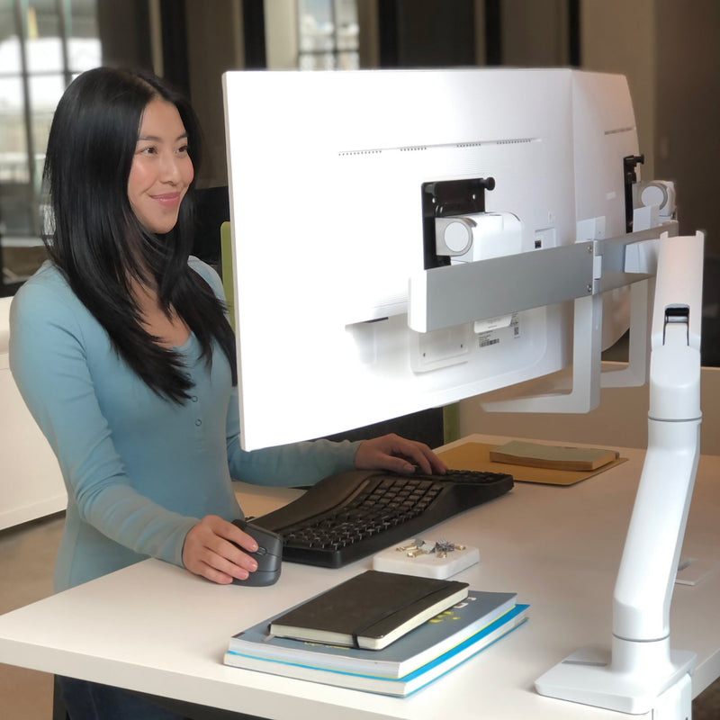 Ergotron HX Dual Monitor Desk Arm White 45-476-216