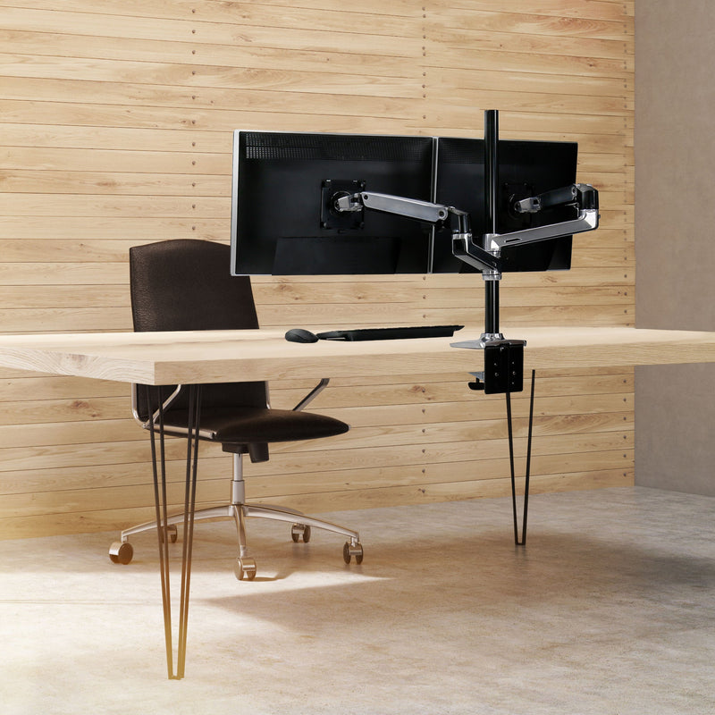 Ergotron LX Dual Desk Mount Stacking Arm Polished Aluminum 45-549-026