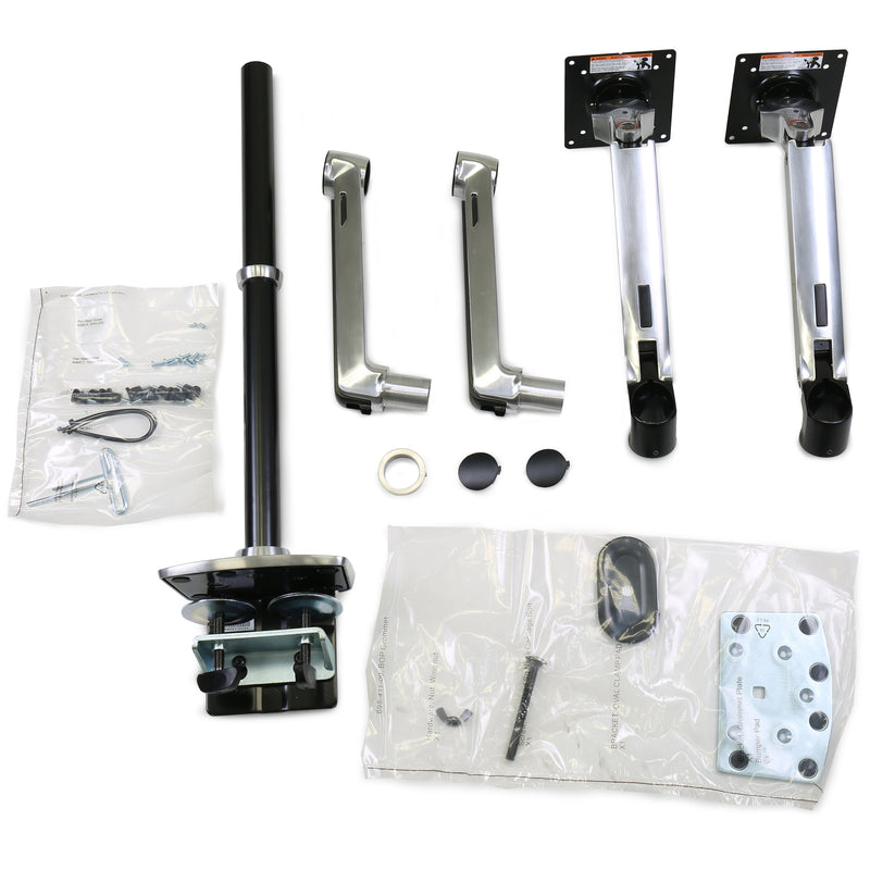 Ergotron LX Dual Desk Mount Stacking Arm Polished Aluminum 45-549-026