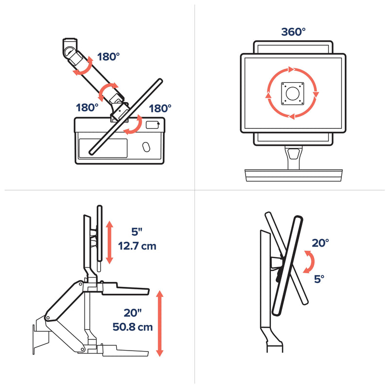 Ergotron CareFit Combo Arm Wall Mount 45-621-251