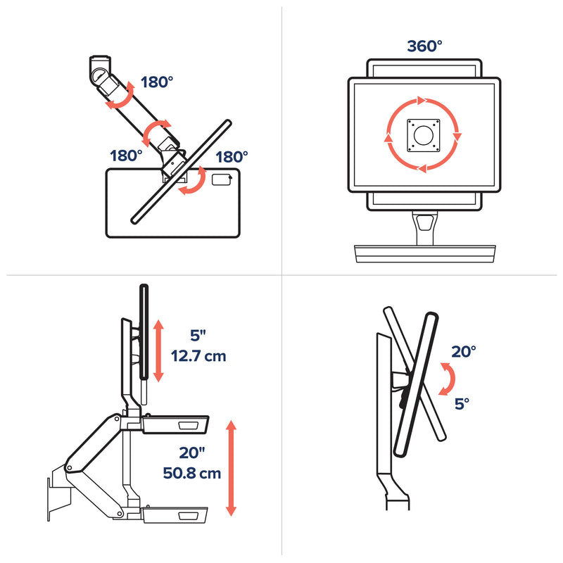 Ergotron CareFit Combo System with Worksurface White 45-619-251