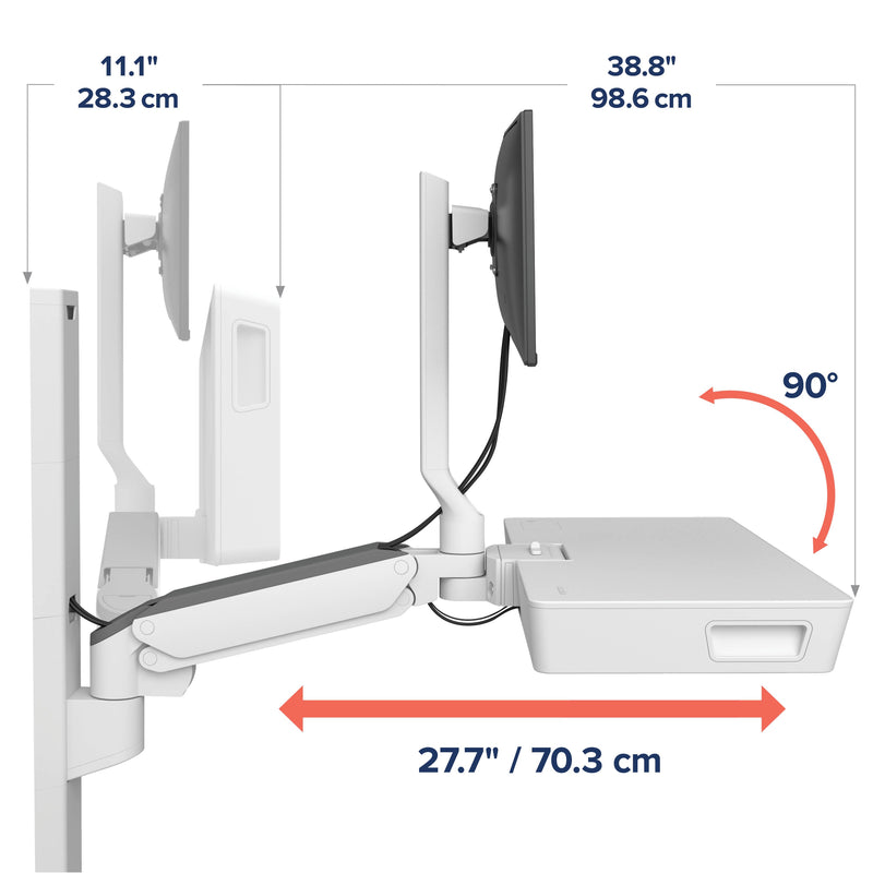 Ergotron CareFit Combo System with Worksurface White 45-619-251