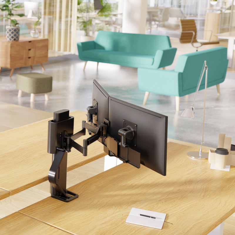 Ergotron TRACE Dual Monitor Desktop Mount Matte Black