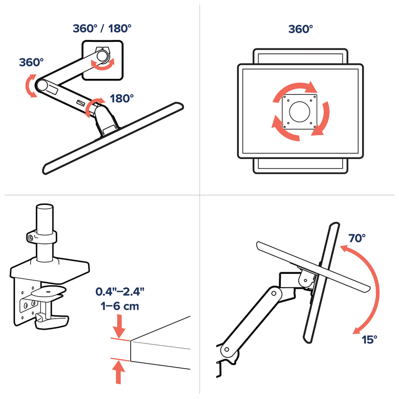 Ergotron LX Pro Desk Monitor Arm White 45-682-290
