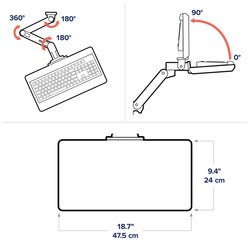Ergotron LX Pro Wall Keyboard Arm 45-685-292