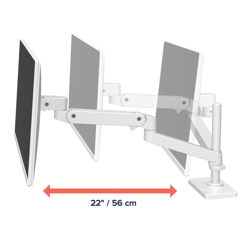 Ergotron LX Pro Tall Pole Desk Monitor Arm White 45-695-290