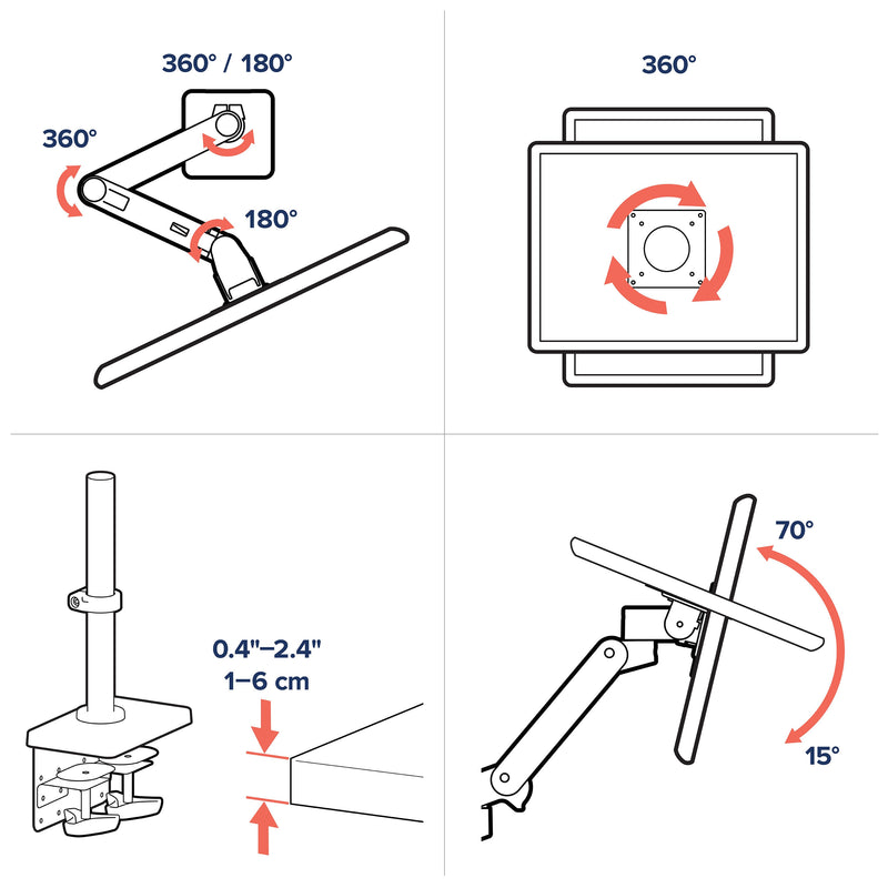 Ergotron LX Pro Desk Monitor Arm Tall Pole 45-695-293