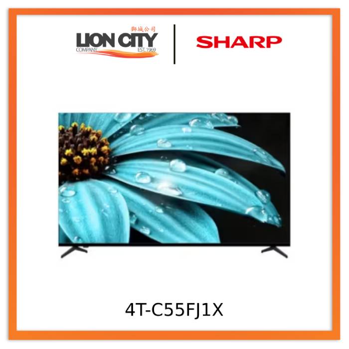 Sharp 4T-C55FJ1X 55" 4K UHD HDR Dolby Audio Digital Google TV