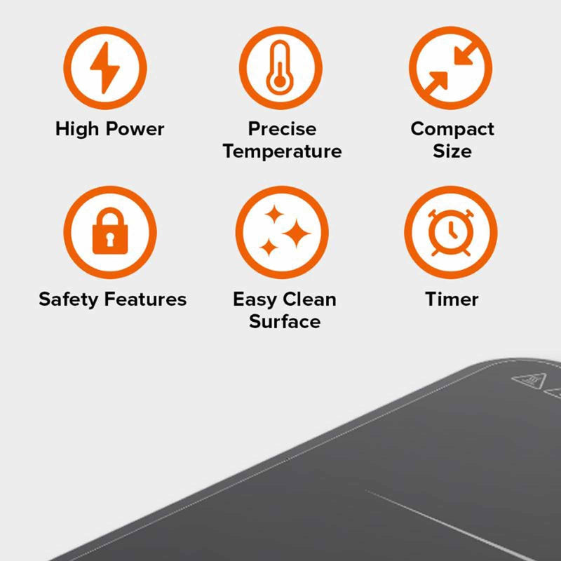 Cornell CICS501BK 2000W Induction Cooker with Premium Stainless Steel Pot