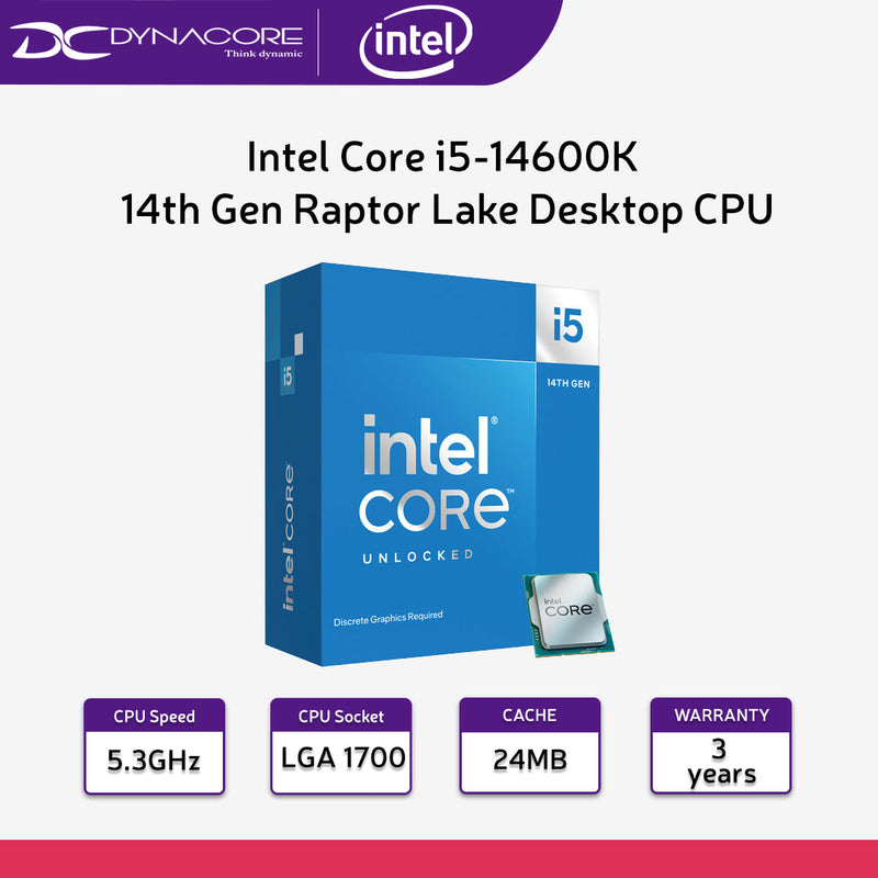 Intel Core i5-14600K 14-Core 20-Thread Desktop Processor with Hybrid Architecture