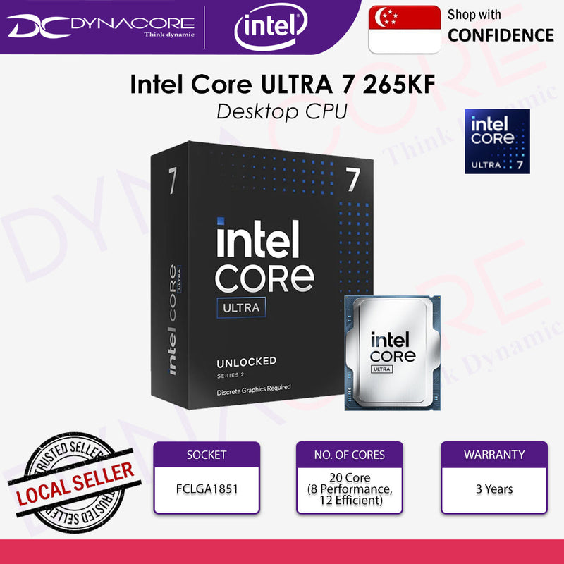 Intel Core Ultra 7 265KF Processor: 20 Cores, 5.5GHz Boost, AI NPU, PCIe 5.0