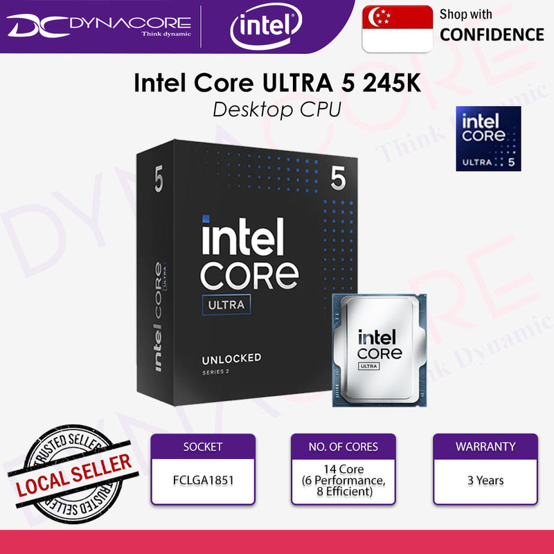 Intel Core Ultra 5 245K Desktop Processor: Hybrid 14-Core, 5.2GHz, AI NPU, DDR5, PCIe 5.0