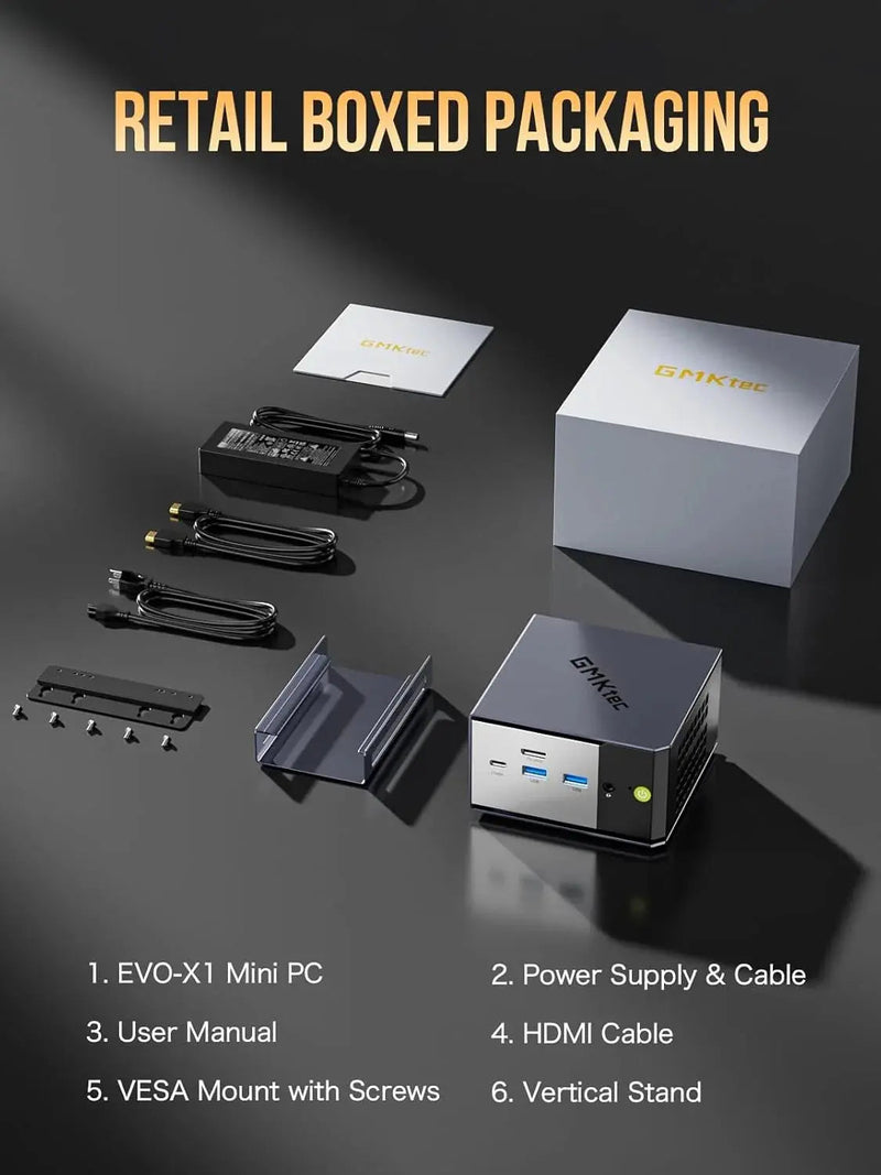 GMKtec EVO-X1 AI Mini PC HX 370 32GB 1TB SSD Black