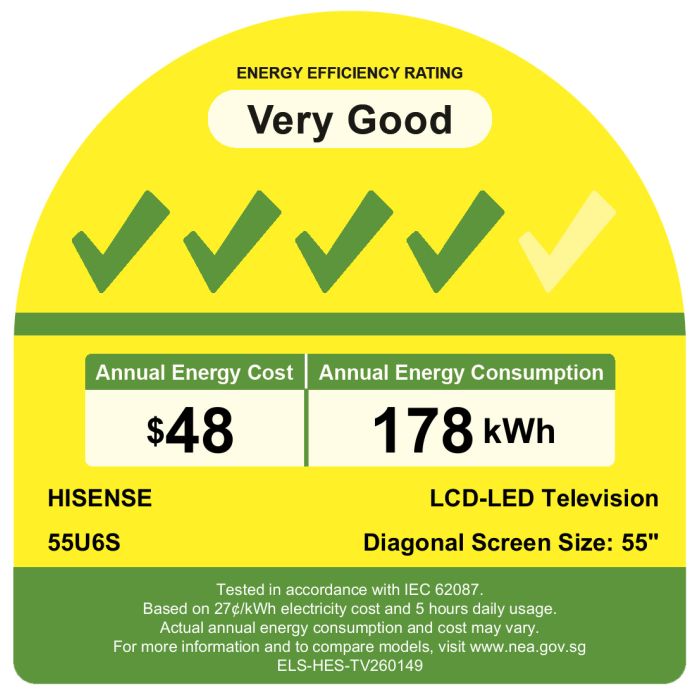 Hisense 55" 4K Mini LED ULED Smart TV HS55U6S