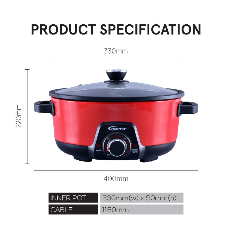 PowerPac 5L Steamboat & Multi Cooker with Yuanyang Pot PPMC633