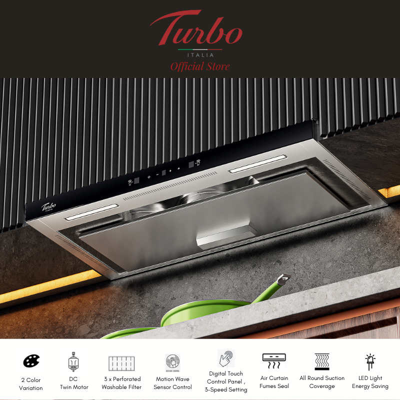 Turbo Italia TSL615-903 Series 90cm Slimline Hood