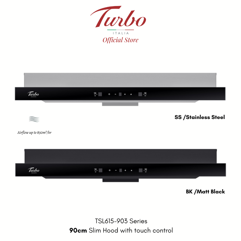 Turbo Italia TSL615-903 Series 90cm Slimline Hood