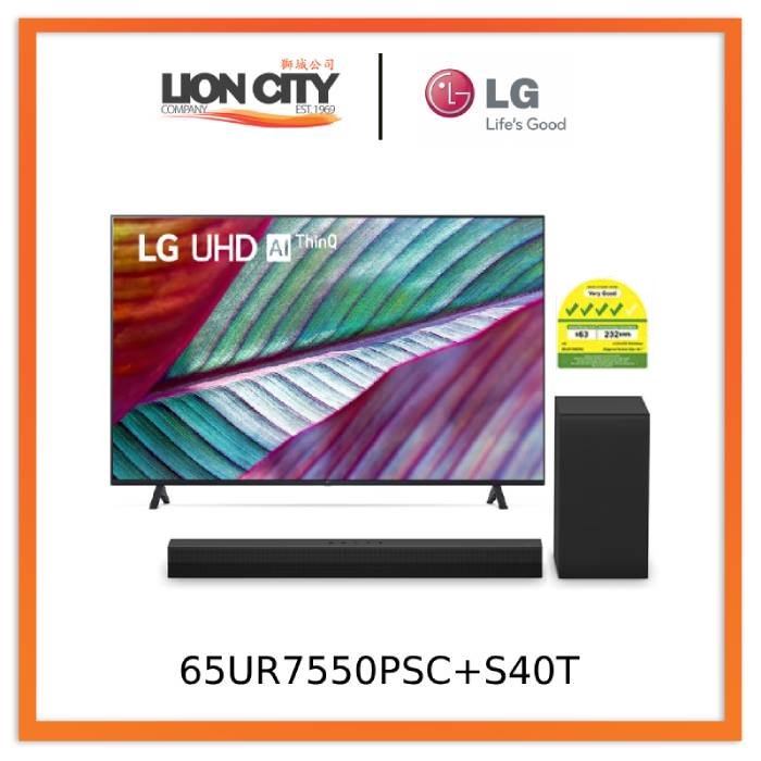 LG 65UR7550PSC UHD 65" 4K Smart TV + LG S40T 2.1ch Bluetooth Sound Bar