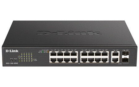 D-Link DGS-1100-18Pv2 18-Port Gigabit Smart Managed PoE Switch