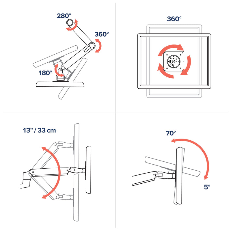 Ergotron LX Dual Desk Mount Side-by-Side Arm Polished Aluminum 45-245-026