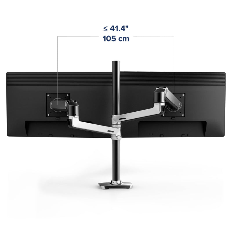 Ergotron LX Dual Desk Mount Stacking Arm Polished Aluminum 45-549-026