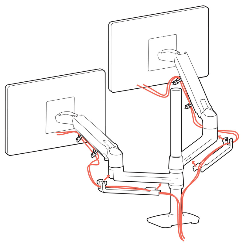 Ergotron LX Dual Desk Mount Stacking Arm Polished Aluminum 45-549-026