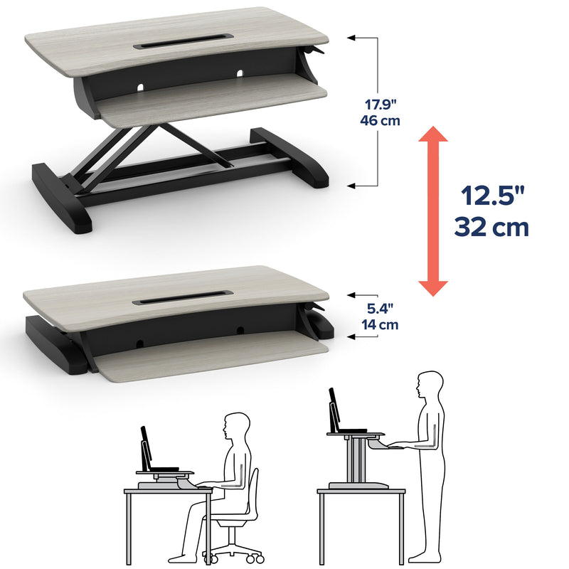Ergotron WorkFit-Z Mini Sit-Stand Desktop Grey Woodgrain 33-458-917