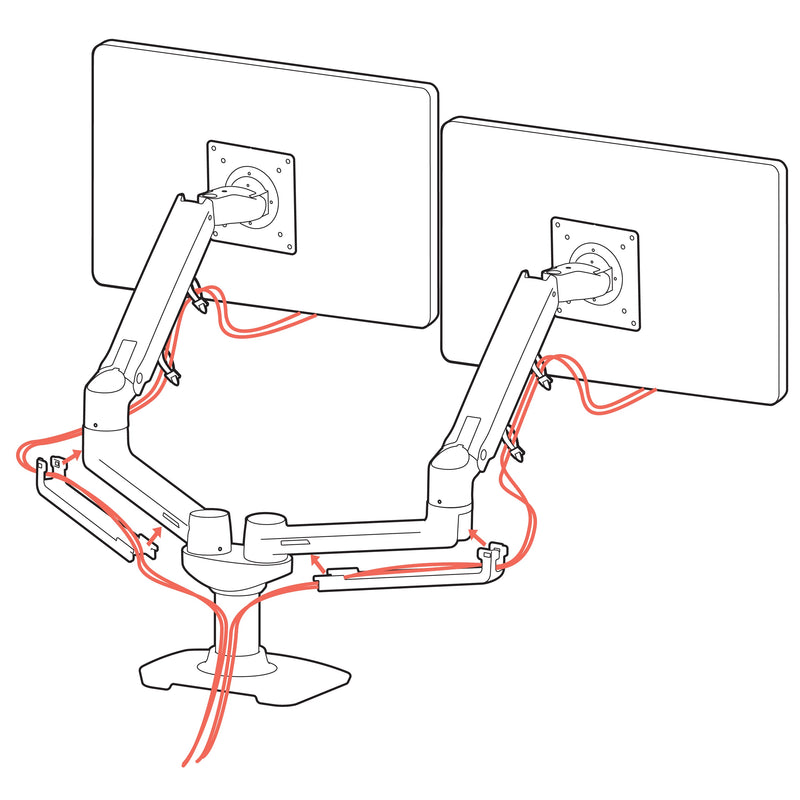 Ergotron LX Dual Desk Mount Side-by-Side Arm Matte Black