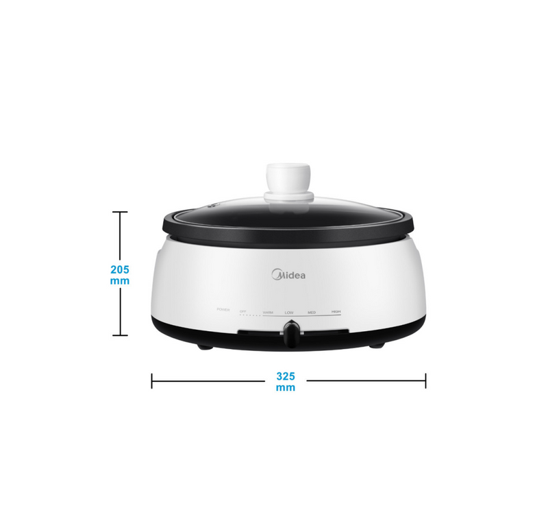 Midea MEC-1040W White Non-Sticky Coating Multicooker, 3.5L
